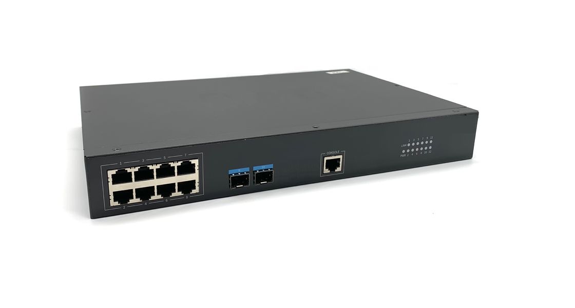 Il commutatore a 19 pollici di Ethernet del supporto di scaffale di 240VAC 128Gbps mette a strati 2 8+2 SFP+ MSG8208
